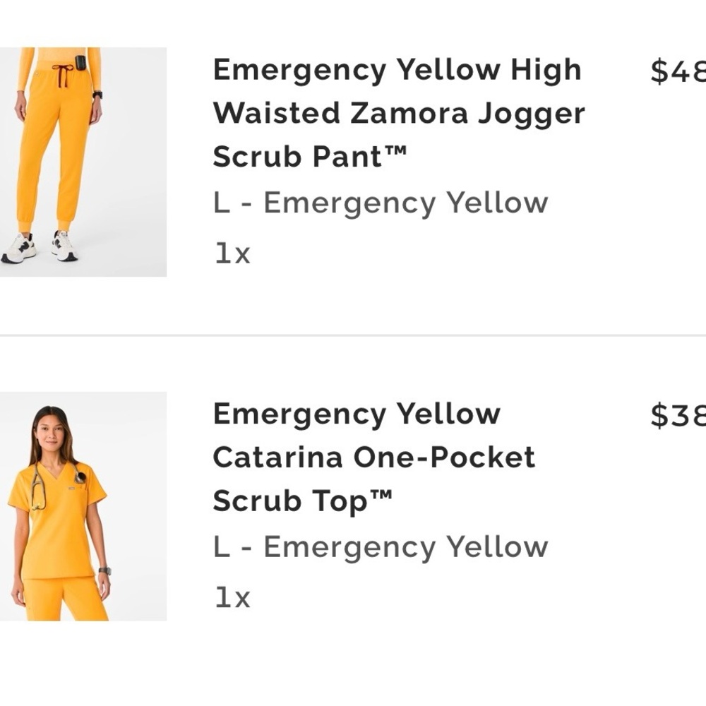 Emergency Yellow High-Waisted Zamora Jogger Scrub Pant and Catarina One Pocket